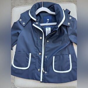 Jacadi Dark Blue Raincoat with White Piping (sz 4A)